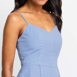 LABOR DAY SALE 🏷️ Nine Britton Allegra Poplin Blue Striped Dress - Size Medium